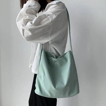 Найлон холщовая чанта-тоут, чанти и калъфи за книги за момичета, чанти, водоустойчиви дамски чанти, чанта през рамо, ежедневни пътни ученически чанти