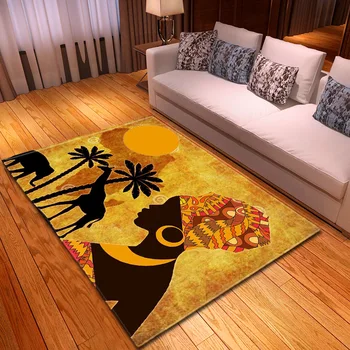 Афроамериканка 3D Печат на килими за хол, спални, аксесоари за дома, килими голям размер, журнального маса, подложка за пода