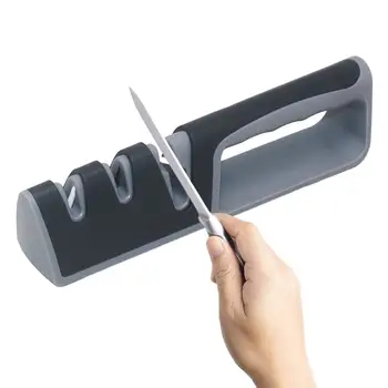 Острилка за кухненски ножове Инструмент за заточване на ножове Ергономична Ръчна Острилка от неръждаема стомана, За кухнята, Помага да Поправите Възстанови Полировку