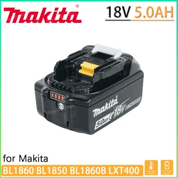 Makita Original 18V 5000MAH 5.0 AH Акумулаторна Батерия Електроинструменти LED Литиево-йонна Подмяна на LXT BL1860B BL1860 BL1850