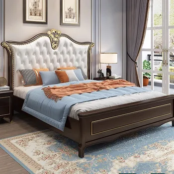 Модерна луксозна спалня Princess Черен цвят, голям майстор-дюшеме, двойно легло Queen-Size