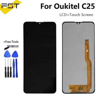 6,52-инчов LCD дисплей OUKITEL C25 + Дигитайзер с Докосване на екрана В събирането на 100% Оригинален LCD дисплей + Тъч Дигитайзер за Подмяна на OUKITEL C25