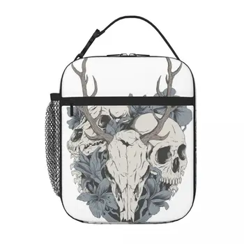 Чанта за обяд Skulls Flowers, чанти за обяд, изолационни пакети, термосумка-хладилник