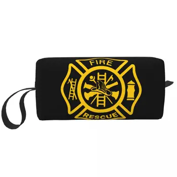 Пожарникар Пожаро-Спасителна Косметичка Женски Козметични Органайзер за пътуване Kawaii Чанти за съхранение на тоалетни принадлежности Dopp Kit Case Box