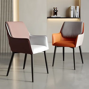 Метален преносим стол в черно крака на Скандинавския модерен дизайн с Луксозен кът за стол с тапицерия лесен Хотелски пол Silla Nordica Room Decor