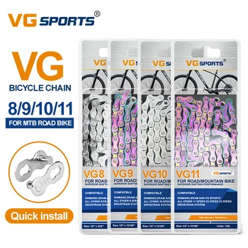 Велосипедна верига VG Sports МТБ 8 9 10 11 Speed Velocidade 8s 9s 10s 11s Верига за планински Пътят мотори Част от 116 Звена
