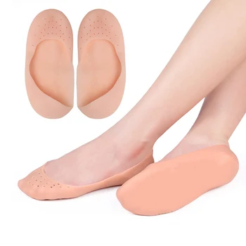 1 чифт нежни силиконови овлажнители гелевых чорапи, на пръсти, подобни на напукана кожа на краката, Протектор за грижа за краката, масажор за крака, дамски силиконови крачета