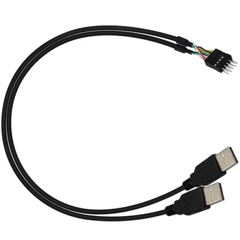 9-пинов конектор дънната платка за свързване на кабел-адаптер Dual USB 2.0 USB A 50 см/20 '