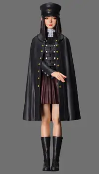 В разглобено формата на 1/22 85 мм черно палто за момиче зима 85 мм Исторически набор от смола умален модел неокрашенная