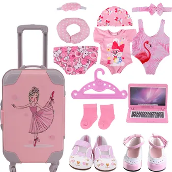 Розова кукла Реборн, Дрехи, Обувки, Аксесоари за куфар, подходящ за 18-инчовата американската и 43-сантиметровой кукла Baby Born New, играчки за момичета на нашето поколение в подарък