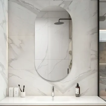 Овално огледало за душ и вана, Стенни Увеличително Огледало за самостоятелно подстригване и бръснене, Огледало за баня Nordic Specchio Trucco Mirrors LG50JZ