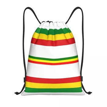 Изработена по Поръчка чанта Rasta Stripe Rasta Drawstring Bag Мъжки Дамски Лек Ямайски спортна чанта за съхранение във фитнеса
