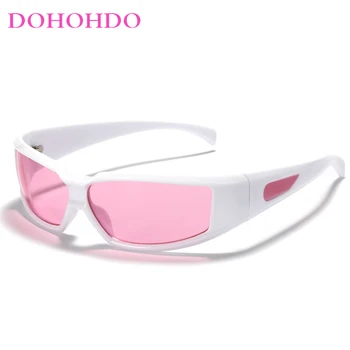 Слънчеви очила DOHOHDO Fashion Y2K за жените и мъжете в стил хип-хоп на открито, слънчеви очила 2024 в винтажной сребърни рамки, очила в стил steampunk UV400