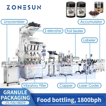 Автоматична Опаковъчна машина за производство на Пелети ZONESUN за бутилиране на бутилките, Запечатване, Запечатване, Етикетиране ZS-FAL180Z9
