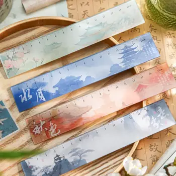 Инструменти за рисуване със собствените си ръце Пряка линия за рисуване 15 см Мултифункционална серия Oriental Природа Разделителната Линия Маркер Акрил