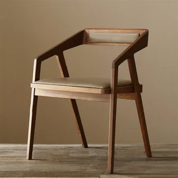 Трапезни столове от Скандинавския масивно Дърво за Домашна употреба, Лесни и удобни Столове за почивка в Американски стил, С Гръб, Мебели за столове