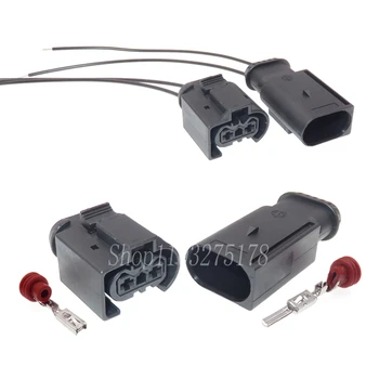 1 Комплект от 2-контактни 50290060 7514237-02 Конектор за кабел автомобил на въздушна помпа, за да Benz BWM Автоматичен температурен сензор Водоустойчив мъжки