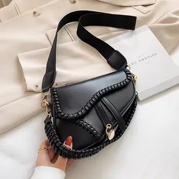 Луксозни чанти-тоут за жени, модни дамски чанти-седла, чанти през рамо, ежедневни чанти за пазаруване, чанта през рамо от изкуствена кожа