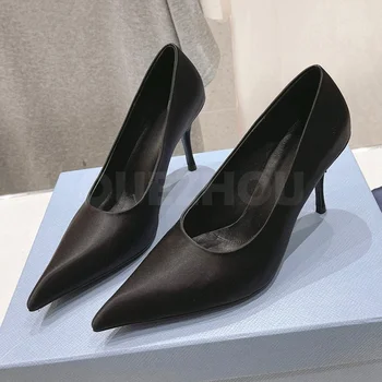 Дамски обувки на много висок ток, пролет-есен 2023, нови обикновен дамски обувки за почивка, модни темпераментни обувки на висок ток