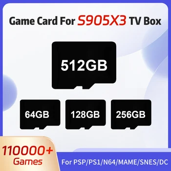 Детска TF карта, за да S905X3 TV Box/Ретро конзола 512 GB До 110000 Игри 70 + Емулатор за PSP/PS1/N64/ MAME/ SNES/ DC / MD