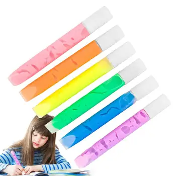 Пузырьковые Дебели цветни химикалки 6шт, разширяващо се при нагряване, екстремни Цветни художествени бои, химикали за пуканки, машина за рисуване, Работа в акрилна табла