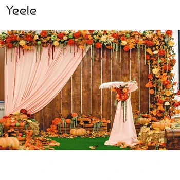 Yeele Photography Есенни фонове, цветове, сцена за плевене, Клен, на фона на портрет на дете, Фотографска фотозона за фото студио