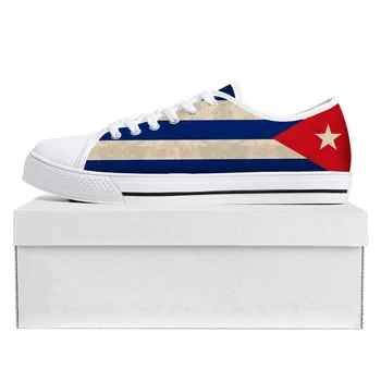 Висококачествени маратонки с ниска берцем под флаг на Куба Мъжки Женски Юношеските парусиновые маратонки Cuba Prode Модни ежедневни обувки за двойки По поръчка