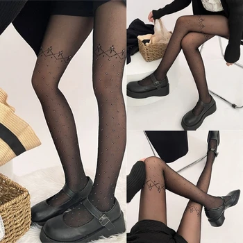 Прозрачен чорапогащник за жените, Чорапогащи в стил мозайка за момичета, Контролен топ, Чорапи до бедрото, тънки Копринени чорапи, Чорапогащи, Трикотаж носочные на продукта