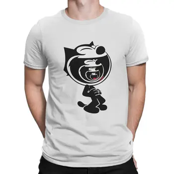 Тениски Laugh, мъжки тениски с изображение на Котка Феликс, реколта тениски от 100% памук, тениски с кръгла яка и къс ръкав, дрехи с принтом