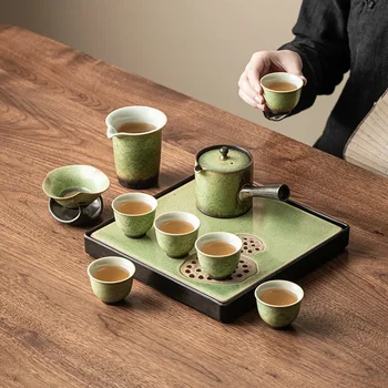 Китайски стил е прост мода уволнен в една чаена чаша ретро-проба, керамични домашна купа с една чаша китайски чай набор от кунг-фу