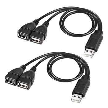 Кабел-сплитер 2X USB конектор USB 2.0 A за свързване на две USB-конектор, кабел за зарядно У-сплитер