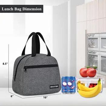 Дамски чанта за обяд MAXTOP, Термосумка за мъже с преден джоб и един вътрешен мрежесто джоб, чанта-хладилник за съхранение на лед в чантата-тоут,