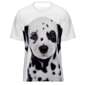 3D-тениска с хубав смайликом под формата на куче, Лятна ежедневни мъжки t-shirt, Модерен уличен женски пуловер, яке с къс ръкав в намаза D