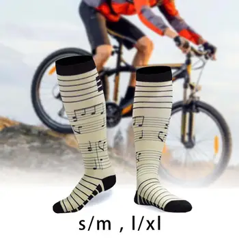 Компресия чорапи, дишаща устойчива на плъзгане футболна екипировка, чорапи за подпомагане на крака до коляното за джогинг, игри, каране на колело, разходки на открито