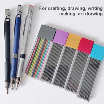 3шт Механичен молив на 2 mm, училище, офис, Рисуване, Метална Ръчна дръжка, Канцеларски материали за рисуване