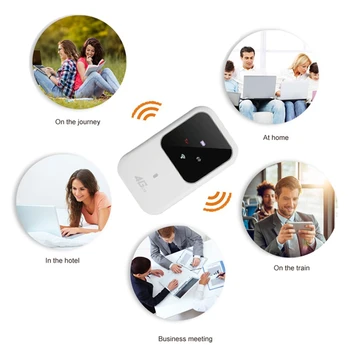 1 комплект бял безжичен рутер 4G мобилни преносими устройства за споделяне на Wi-Fi в колата със слот за СИМ карта
