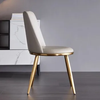 Водоустойчив модерни трапезни столове от естествена кожа, ергономични луксозни трапезни столове с тапицерия Dinette Muebles Мебели за дома