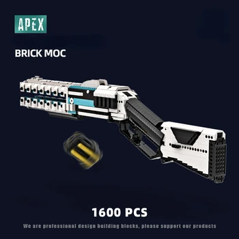 Серия военни оръжия APEX Peace Defender Building Block Gun Пъзел висока сложност за сглобяване на Moc, хвърляне на снаряд, е детска играчка,