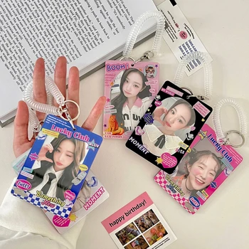 Y2k Акрилни Притежателя Фотокарточки Korean Idol Photo Sleeves Двустранен Sweet Cool Преследването на Star Card Brick 3-инчов Държач За Карти Kpop