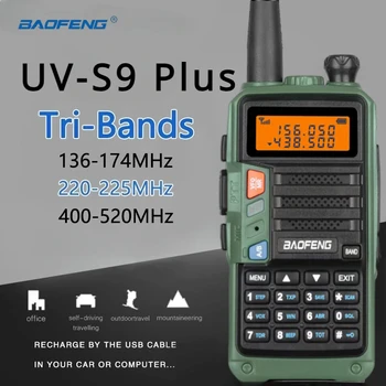 BAOFENG UV-S9 Plus V1 V2 4 W Мощен Ръчен VHF UHF двойна лента 16 КМ Дальнобойный Водоустойчив Преносима Радиостанция Ham Двустранно Радио