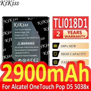 KiKiss 2900 mah TLi018D1 Батерия За Alcatel One Touch Pop D5 Dual 5038x OT5038X Pop 3 Pop3 5015D OT 5016 + Номер за проследяване