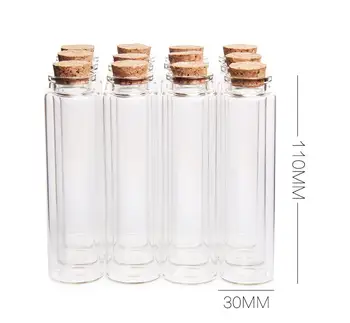 Продажба на едро 200шт Диаметър 30 мм и 55 МЛ Прозрачна Стъклена бутилка за Желания със запушалка стъклени флакони и контейнери за демонстрация