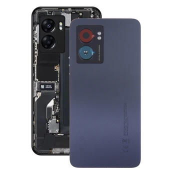 За Realme Narzo 50 5G Оригиналната Задната част на капака на Батерията Капак на Обектива на Камерата за Смяна на корпуса на Задния панел на Телефона (Черно)