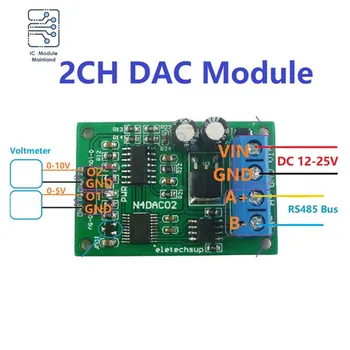 N4DAC02 DC 12V 2CH КПР PWM Модул RS485 Аналогов Преобразувател на Напрежение Такса Modbus RTU 2-Канален Генератор на Сигнали Напрежение