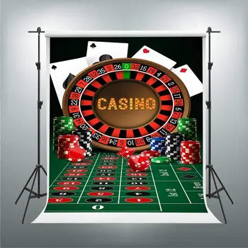 Фон за снимки казино игри на Покер Чипове на Костите Фон за игра на Рулетка, Плакат Подпори за фото студио Банер