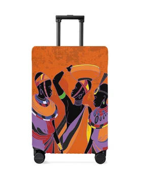Африкански жени в етнически стил, Черни Жени, чанта за багаж, Еластичен калъф за съхранение на багаж, прахоустойчив калъф за 18-32-инчов пътя на куфара