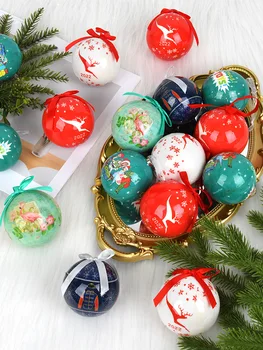 Коледна украса на кутии пяна топката хартия обернула топчета памет занаяти Коледно дърво украса окачени картини снежинка виси