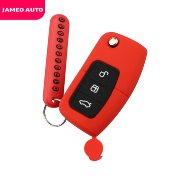 2 бр. Силиконов калъф за ключове от кола Ключодържател с карта телефонен номер за складного ключ на автомобила Ford Focus 2 Fiesta Ecosport Escape, Kuga