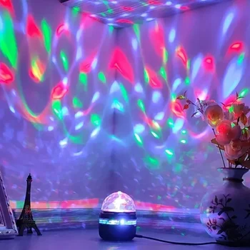 НОВА лампа за проектор Star захранва от USB Цветни въртящи Магически топка Лампа атмосферата на автомобила KTV Бар и Дискотека с DJ Парти Живописна светлина