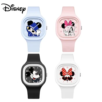 Часовници Disney с Мики Маус, силиконов каучук Kawaii Minnie, ежедневни кварцов ръчен часовник с анимационни герои Аниме, подаръци за рожден Ден за момичета и деца